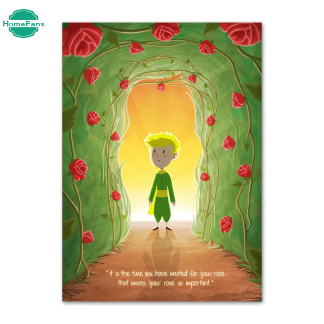 Bộ Tranh Đính Đá 5D DIY Hình Hoàng Tử Bé Và Hoa Hồng Kích Thước 30x40cm