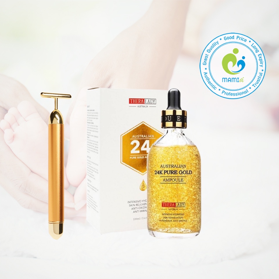 Serum vảy vàng (100ml) dưỡng da cho người trên 25 tuổi Thera Lady Australian 24k Pure Gold Ampoule, Úc