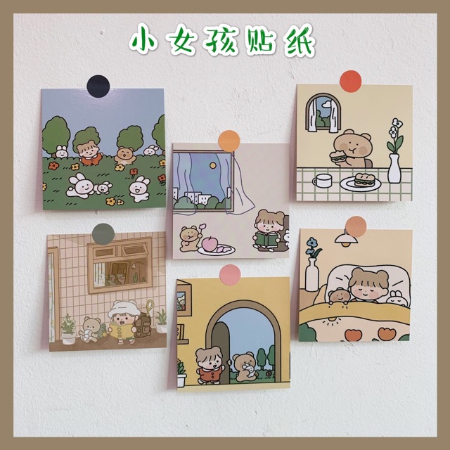 Set postcard dán tường decor ulzzang (không gồm stick dán tròn)