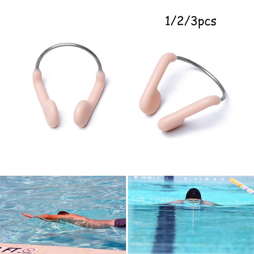 Bộ 1 / 2 / 3 Kẹp Mũi Bằng Silicon Mềm Bền Không Trượt Cho Các Môn Thể Thao Dưới Nước