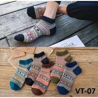 [SET 5 đôi] Vớ - Tất nam nữ thời trang thổ cẩm thấp cổ đẹp, cổ điển, unisex, basic