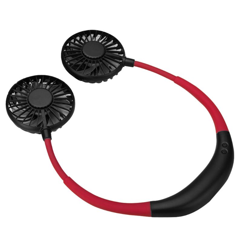 Quạt Đôi Thể Thao Đeo Cổ Sạc Pin 2000MA USB Có Đèn Ban Đêm