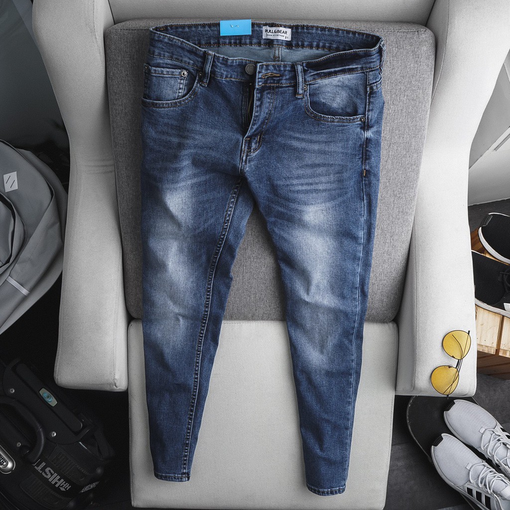 QUẦN JEAN NAM VNXK PULL_BEAR XANH BẠC | BigBuy360 - bigbuy360.vn