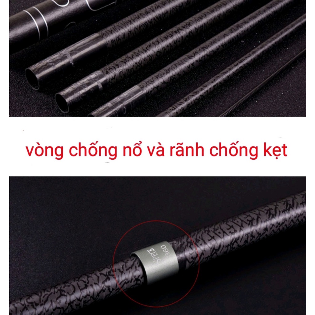 cần câu tay hắc long 5h catbon siêu khỏe tặng ngọn phụ