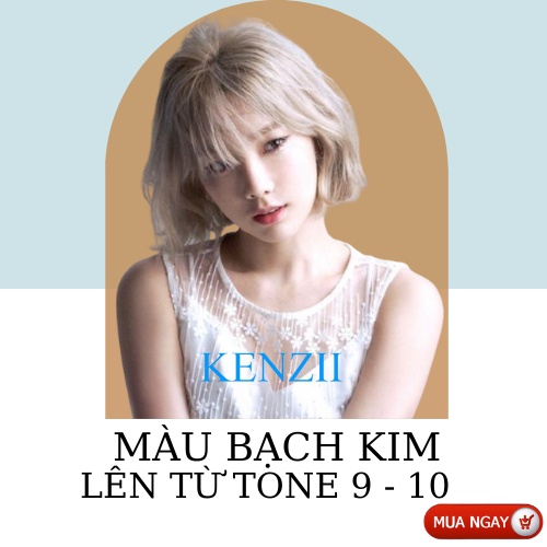 Thuốc Nhuộm Tóc Màu Vàng Bạch Kim 💝 Tặng Trợ Nhuộm 💝 KENZII Lên Từ Tone 9 - 10 ( Thuốc Nhuộm Tóc Bạch Kim )