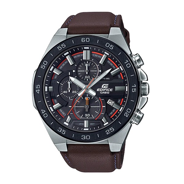 Đồng Hồ Nam Casio EFR-564BL-5AVUDF - Quartz - Dây Da ( Dây Nâu, Mặt Đen )
