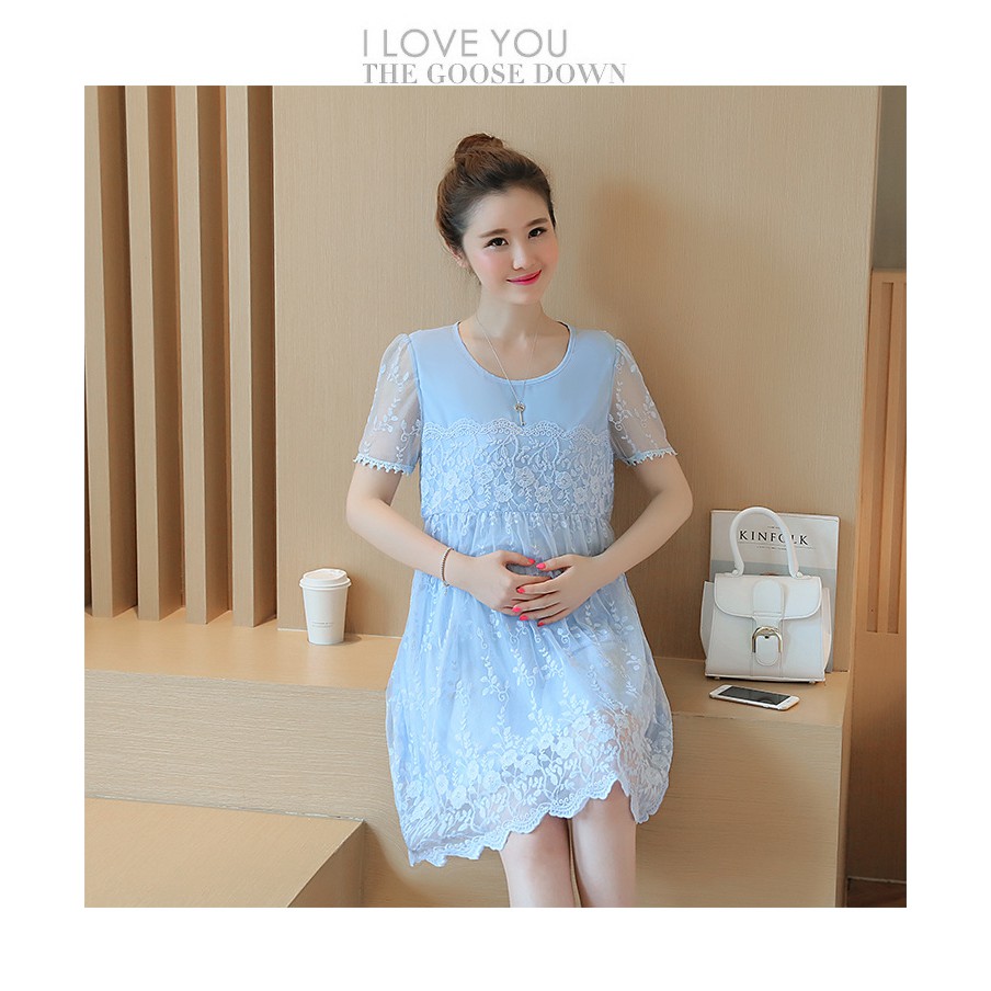 Đầm bầu đẹp ren mềm mịn cao cấp