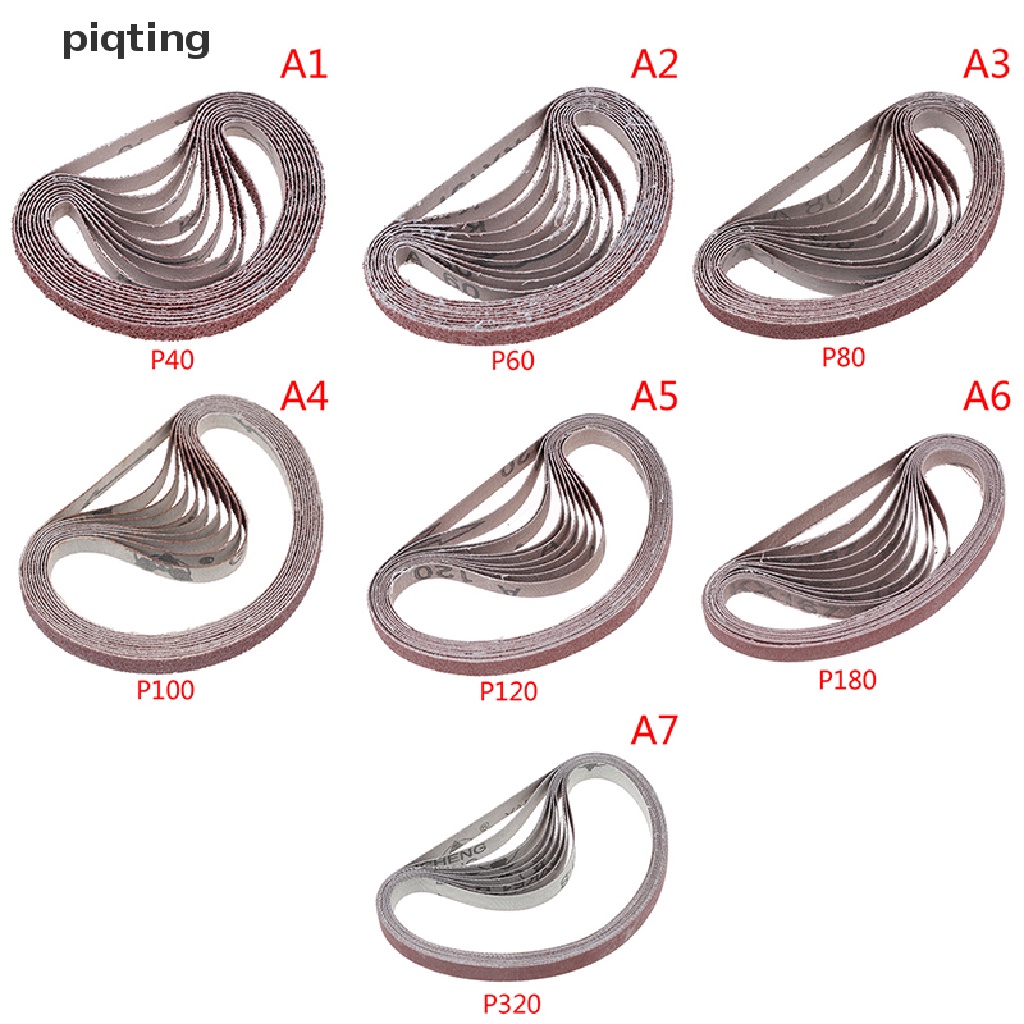 Bộ 10 đai giấy nhám cho máy mài 40/60/80/100/120/180/320 grit