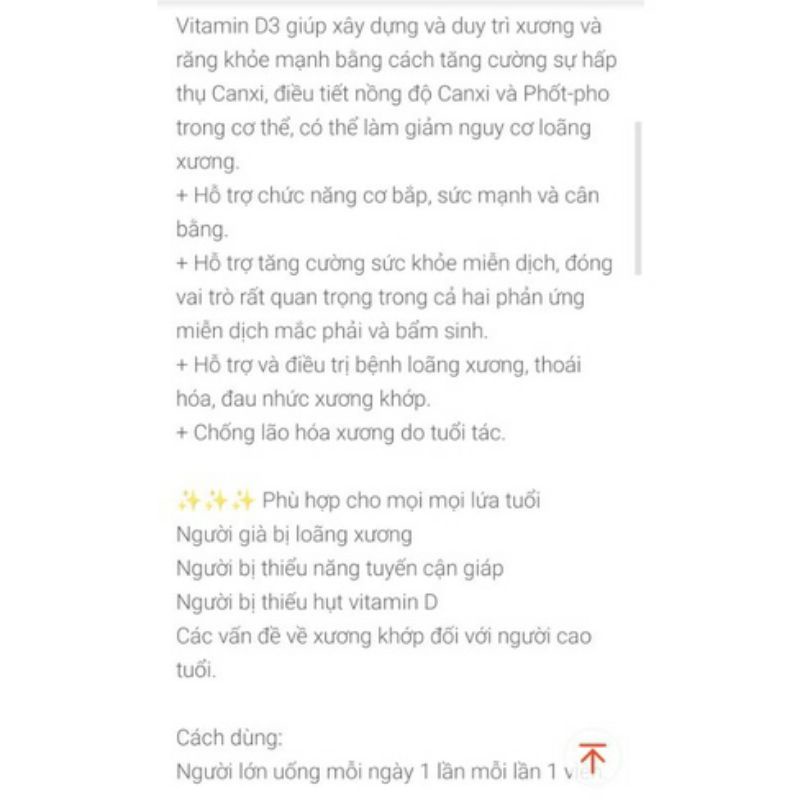 [ Date 2025] Viên uống vitamin D3 Nature Made 1000IU 650v,5000IU 100v