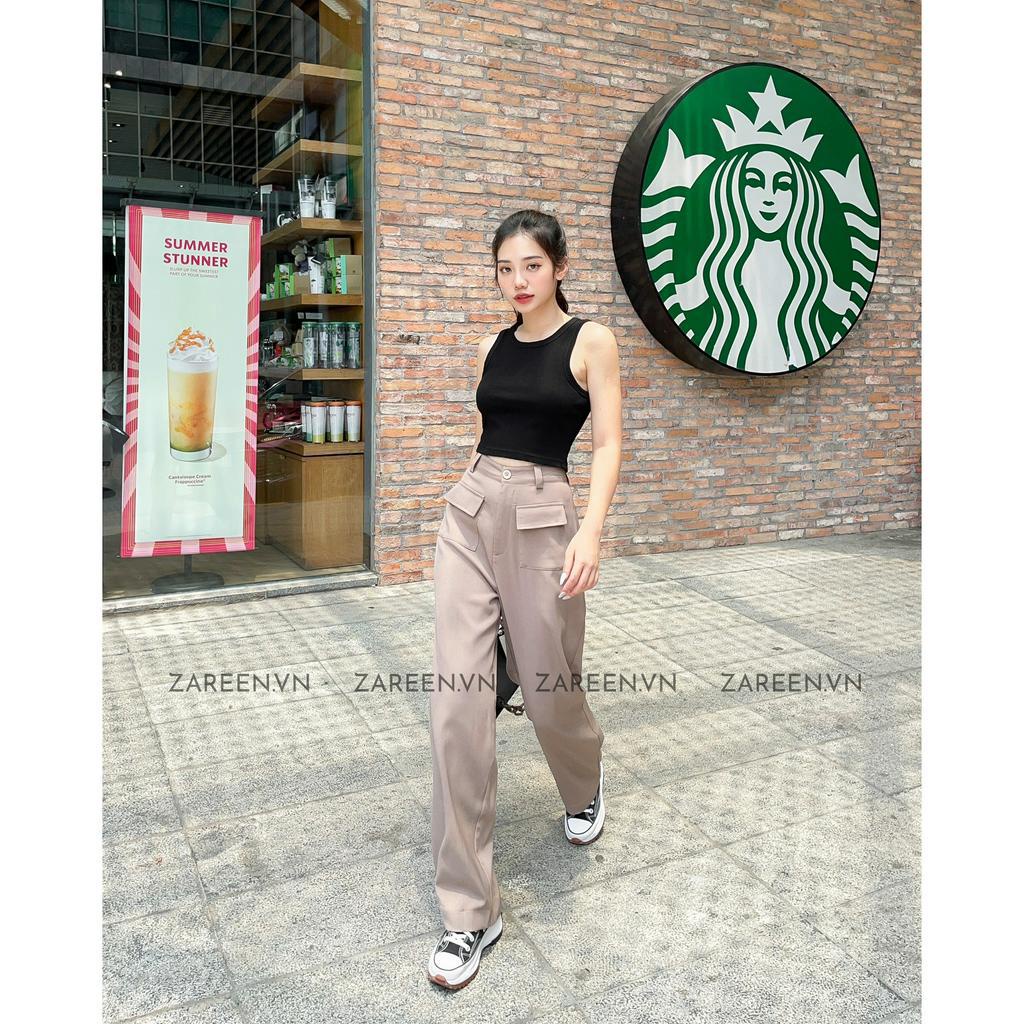 ZAREEN | QUẦN TÂY SUÔNG TÚI ĐẮP ZAREEN TRS20 Nâu