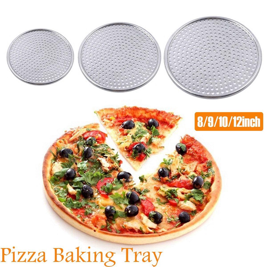 Chảo Nướng Bánh Pizza Bằng Thép Không Gỉ Thiết Kế Đục Lỗ Tiện Dụng