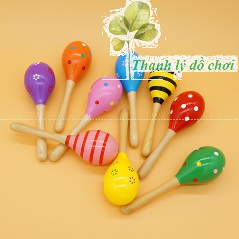 Lục lạc bằng gỗ Maracas - Đồ chơi cảm thụ âm nhạc
