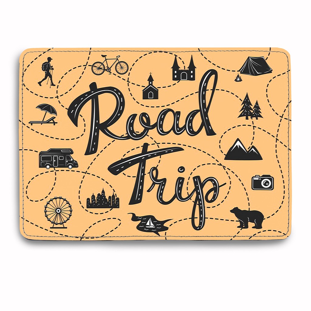 Bao Da Passport Cover Du Lịch ROAD TRIP - Ví Đựng Hộ Chiếu Thiết Kế Độc Đáo - Tiện Dụng - Bền Đẹp - Sắc Nét - LT052