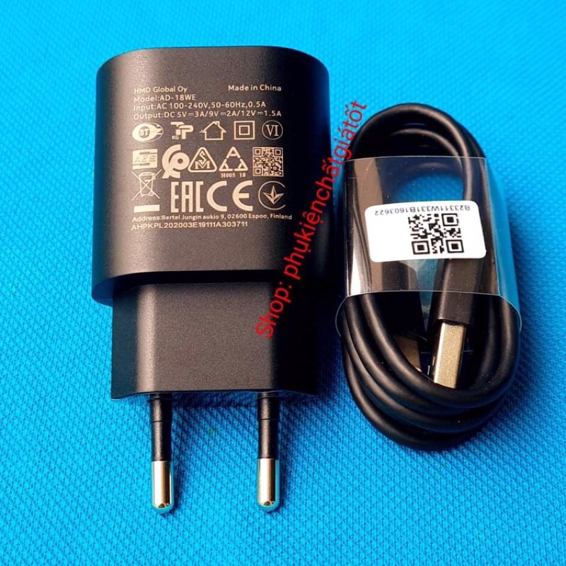 Bộ sạc nhanh 18W NOKIA  G11, G21, G50, X10, T20, T21, 8.1, 8.3... mới 100%