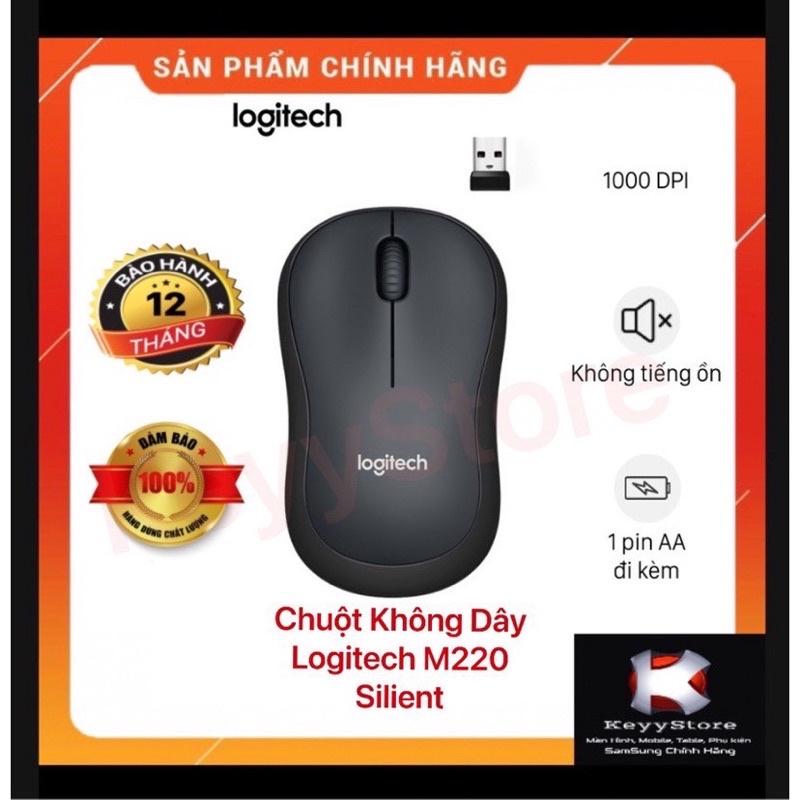 ❤️KeyyStore❤️ Chuột Không Dây Logitech M220 Silent Không Tiếng Động - Bảo Hành 12 Tháng