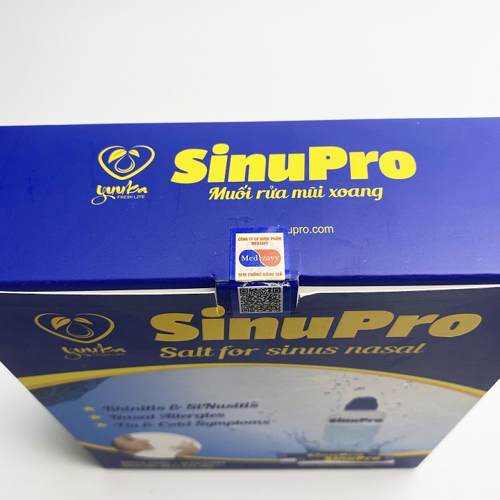 Muối SINUPRO hộp 01 bình 240ml + 30 gói muối - rửa mũi xoang an toàn 100%