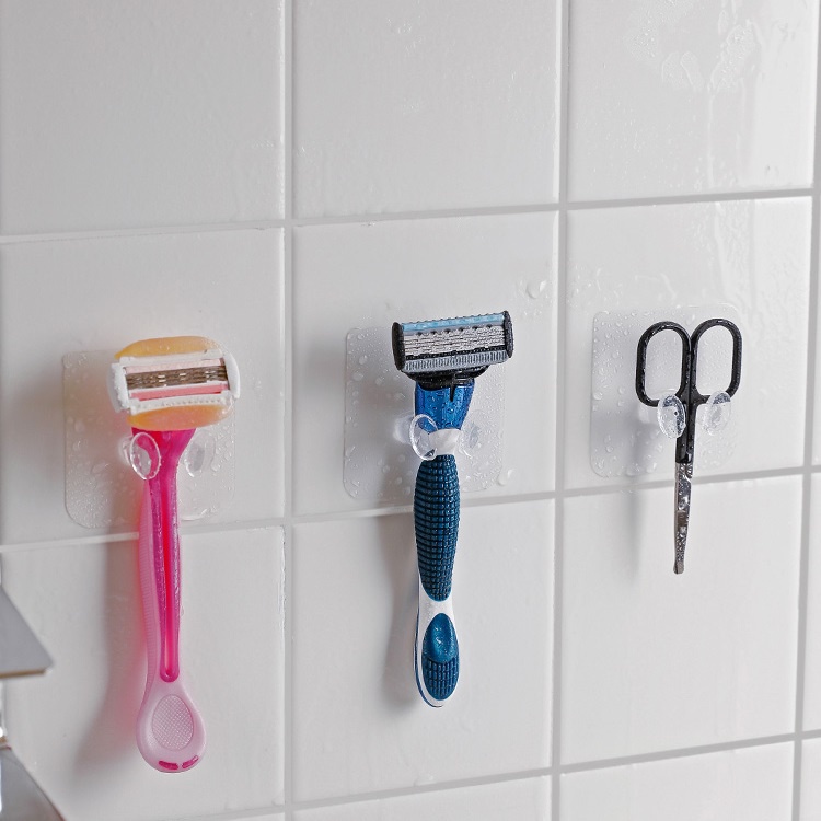 Móc treo phích cắm dây điện, đỡ điện thoại khi sạc - Móc treo dây điện dán tường treo phích cắm trong suốt.