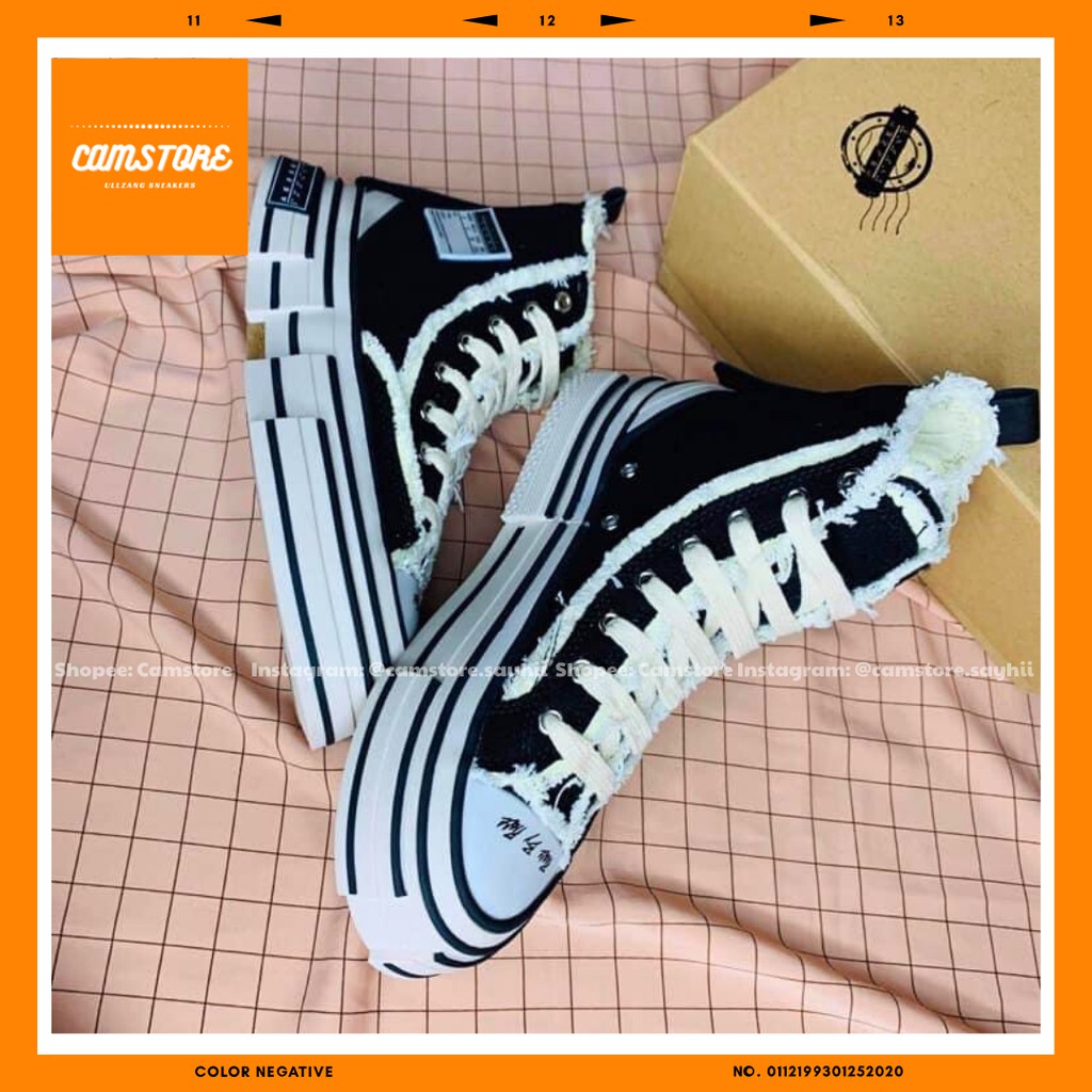 Giày thể thao xVESSEL Cổ Cao sneaker nam nữ bản đế gỗ cao cấp full box .,.,
