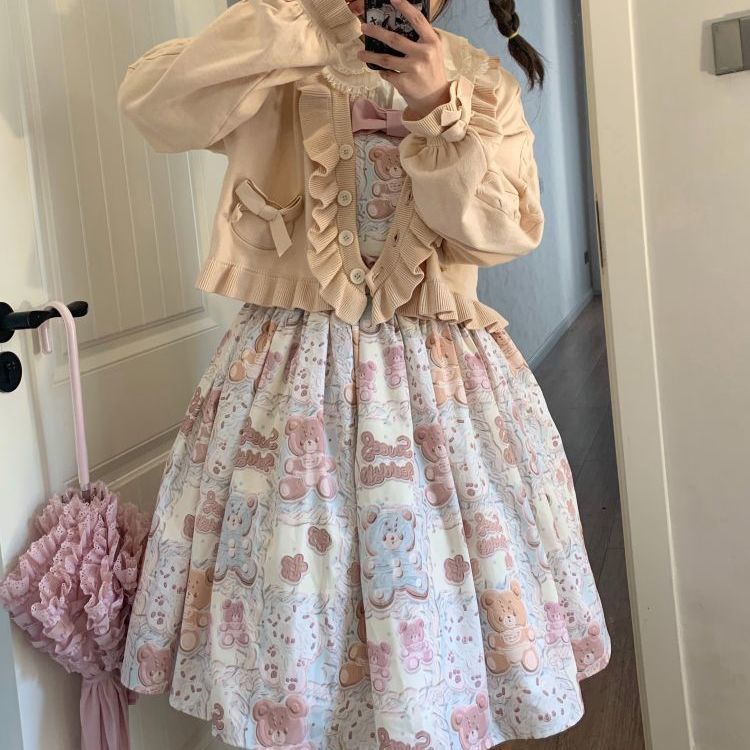 Đầm Lolita Hai Dây Màu Macaron