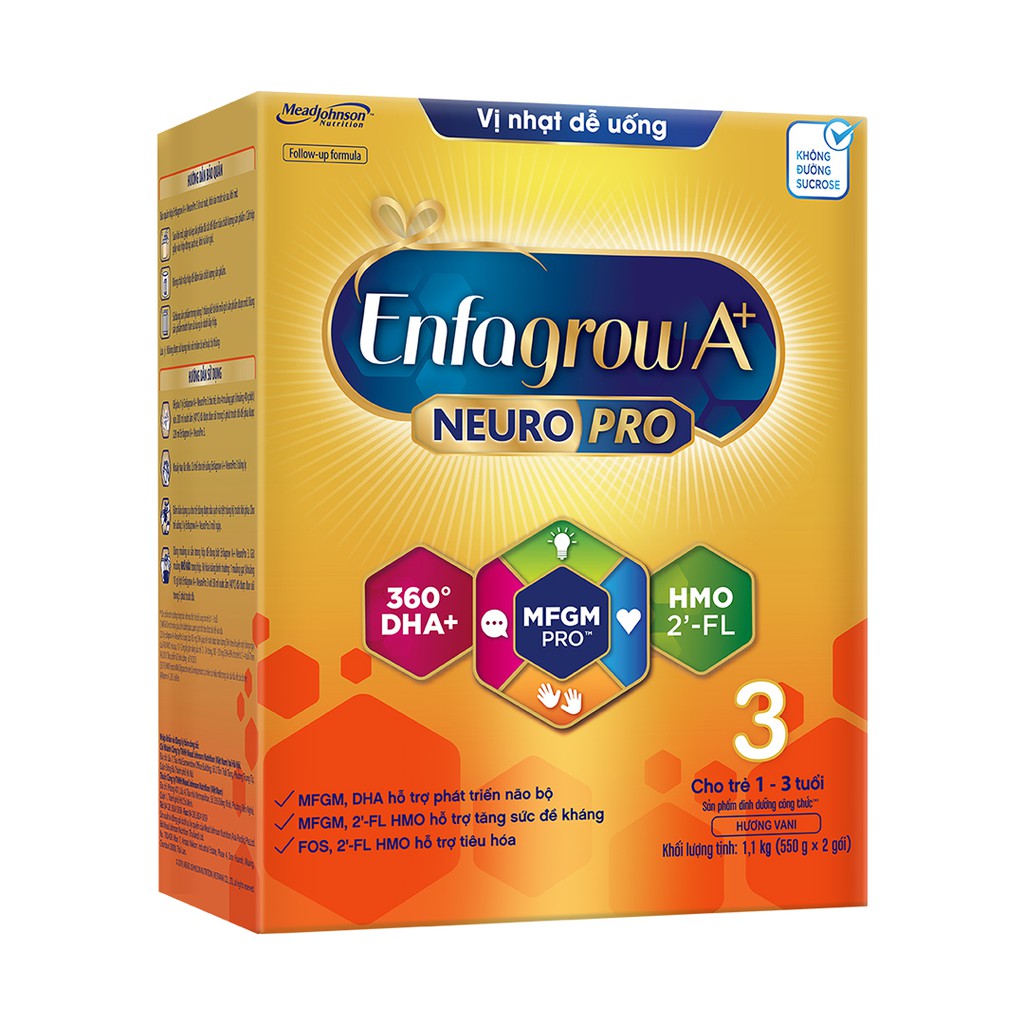 Sữa Bột Enfagrow A+ Neuropro 3 Với 2’FL HMO – 1.1kg