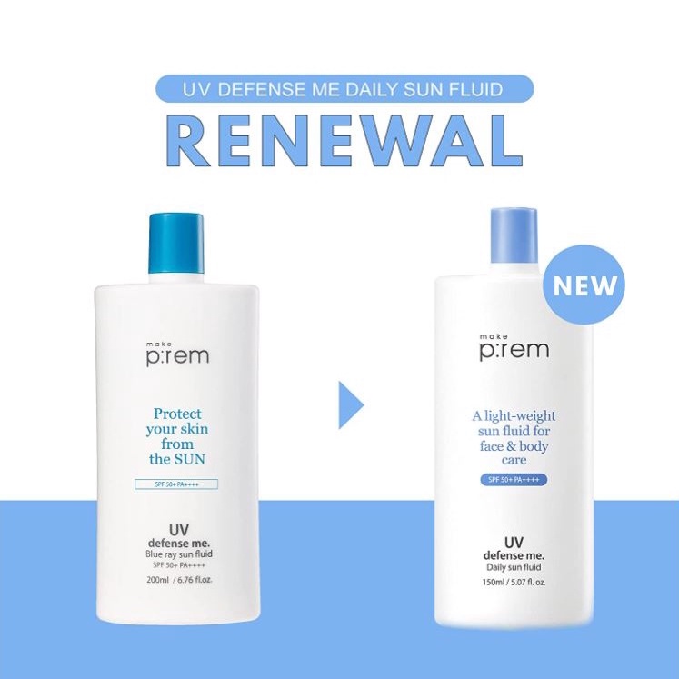 Sữa Chống Nắng Vật Lý Make P:rem UV Defense Me. Make Prem Sun Fluid SPF 50+ PA++++