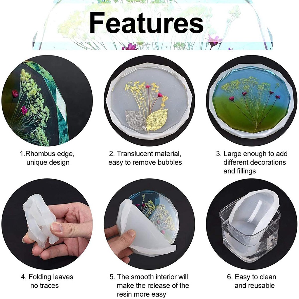 Khuôn Silicone Làm Đất Sét Resin Hình Tròn