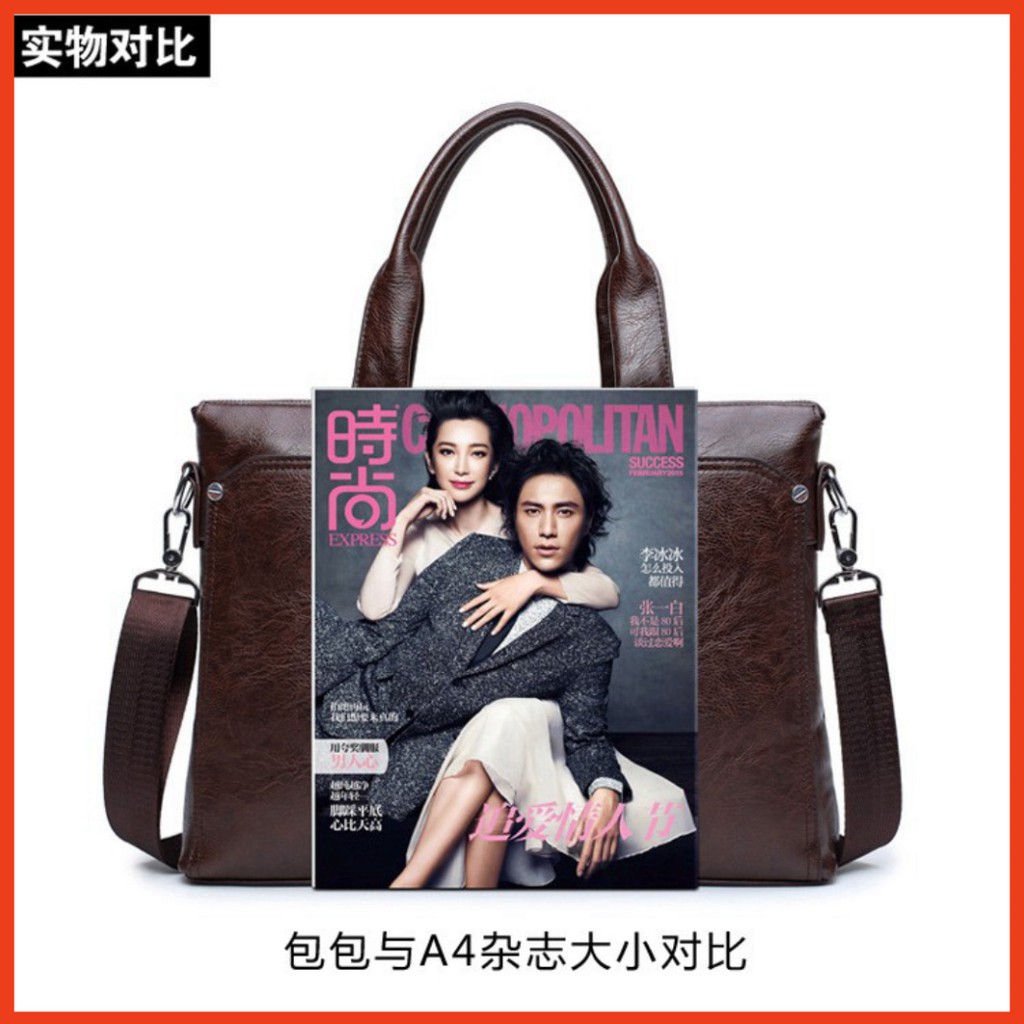 Túi xách cặp da đựng laptop công sở JEEP BULUO 38x28x6cm (Nâu đậm-Nâu sáng-Đen) | BigBuy360 - bigbuy360.vn