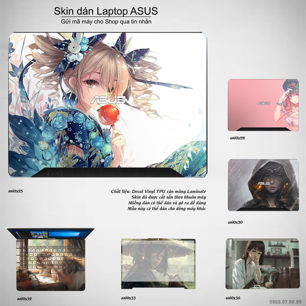 Skin dán Laptop Asus in hình Anime image (inbox mã máy cho Shop)