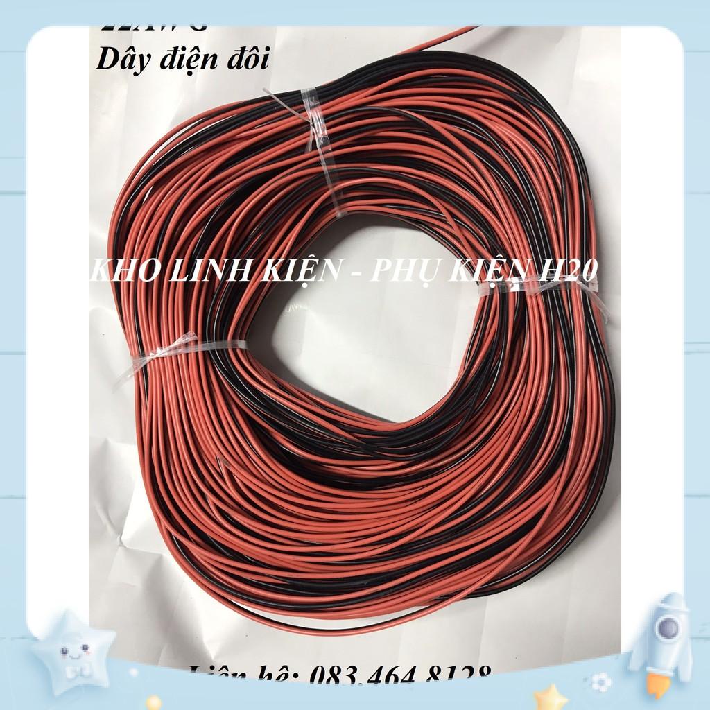 [3 mét] Dây điện đôi đỏ đen 2x22AWG 2x24AWG 2x26AWG - Lõi đồng chất lượng - Dùng làm dây tín hiệu, dây nguồn tải thấp