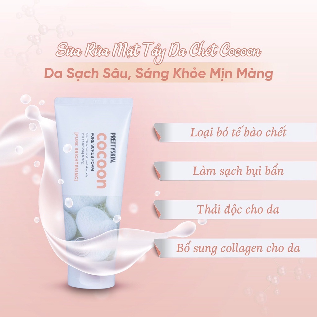Sữa rửa mặt tẩy tế bào chết Pretty Skin Cocoon Pore Scrub Foam 150ml