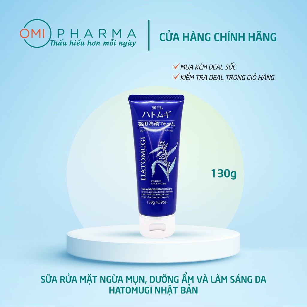 Sữa Rửa Mặt Trắng Da Hatomugi Cleansing Foam Nhật Bản (130g)