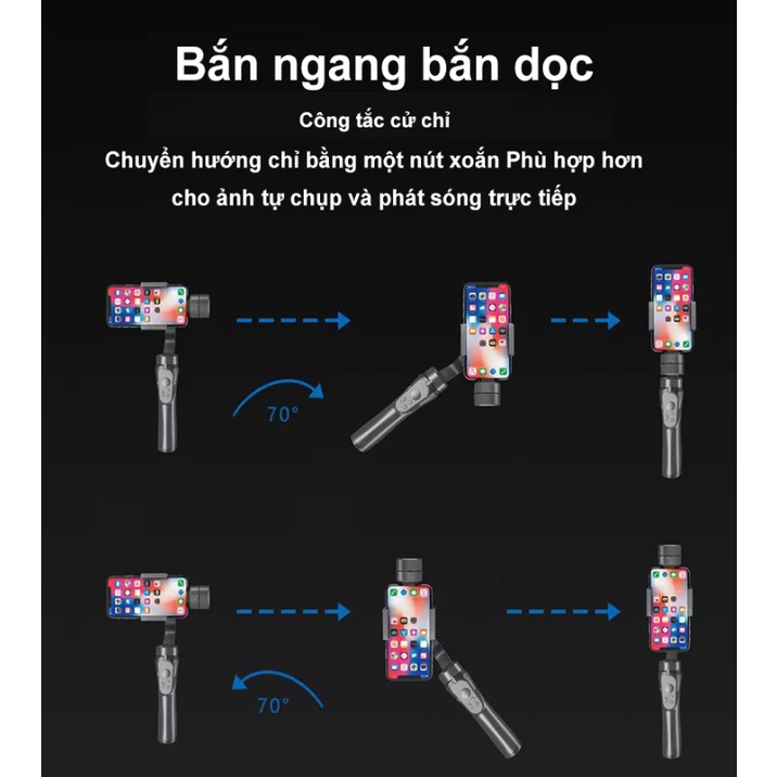 Thiết Bị Quay Phim Chụp Ảnh Chống Rung Cho Điện Thoại - Gimbal F6 Tự Cân Bằng 3 Trục - Hỗ Trợ Các Dòng Điện Thoại