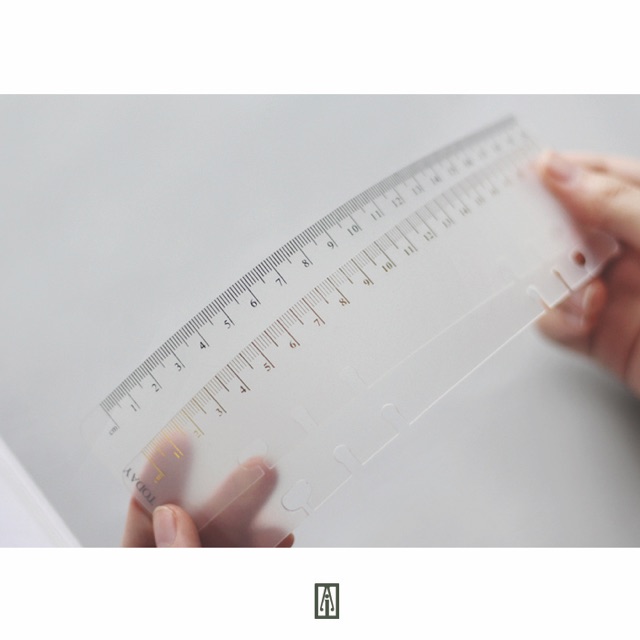 Thước trắng nhựa gắn sổ lò xo - White Ruler for Planner