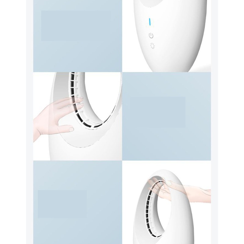 Quạt Làm Mát Không Cánh Gắn Đèn LED 3 Tốc Độ Tiện Dụng