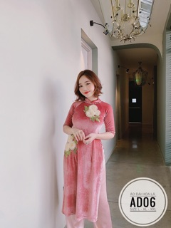 Bigsize Áo dài hoa lá AD06