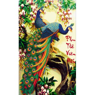 Tranh thêu chữ thập 3d Phu thê viên mãn < IST539 > chưa thêu