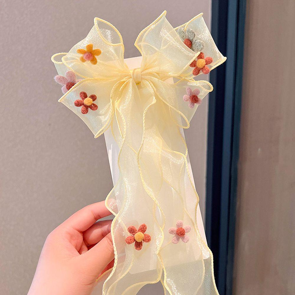 Kẹp Tóc Nơ Ruy Băng Dài 15H Xinh Xắn Cho Bé Gái