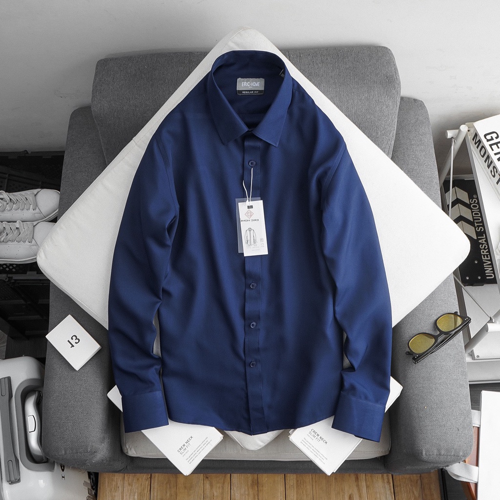 Sơ mi nam Eric Home dài tay chất vải cotton thoáng mát form dáng chuẩn D365-SM61