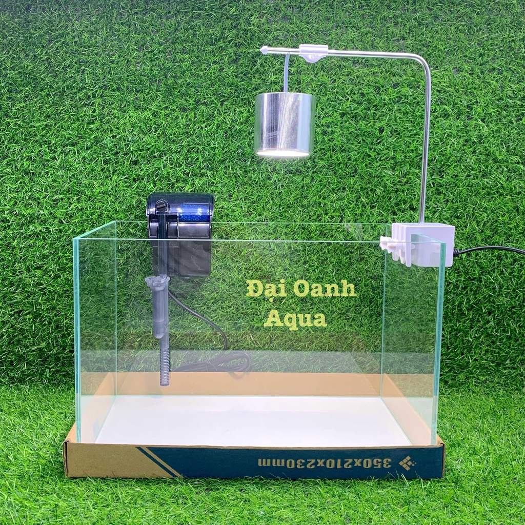Bộ Bể Cá 35cm Kính Siêu Trong 5 Mặt, Dài 35cm Rộng 21cm Cao 23cm - Bể Cá Cảnh Mini