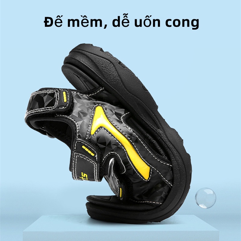 Sandal bé trai dép quai hậu đi học đế mềm êm chân siêu nhẹ quai dán hàng Quảng Châu cao cấp [SDT11]