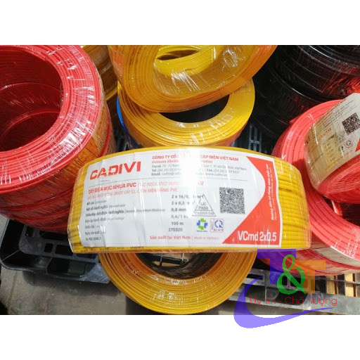 Đây điện đôi 2x0.5mm, 2x0.75mm, 2x1mm, 2x1.5mm, 2x2.5mm Cuộn 100m Cadivi