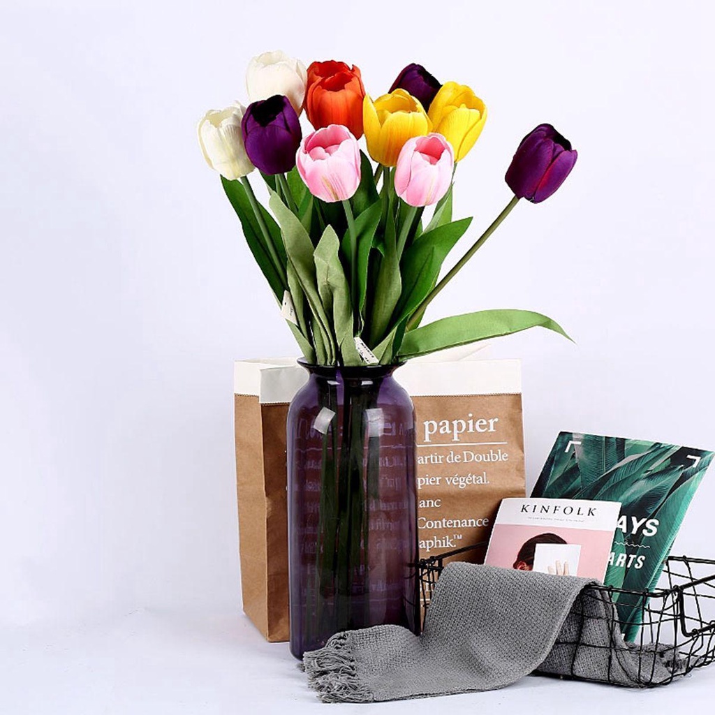 Bó Hoa Tulip Nhân Tạo Trang Trí Tiệc Cưới