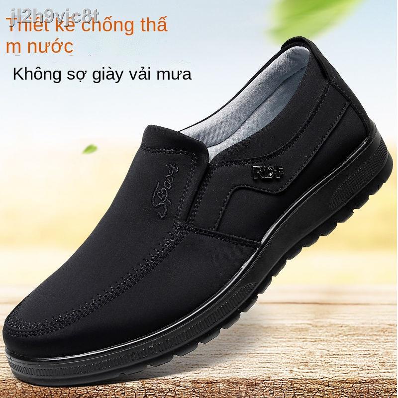 Old Bắc Kinh giày vải của nam giới không thấm nước và thoáng khí cho người trung niên cao tuổi đế mềm chống tr