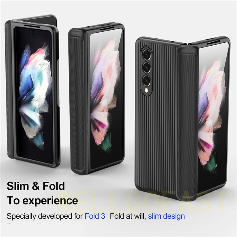Ốp Điện Thoại PC Silicon Có Mặt Kính Bảo Vệ 360 Độ Cho Samsung Galaxy Z Fold 3 5G