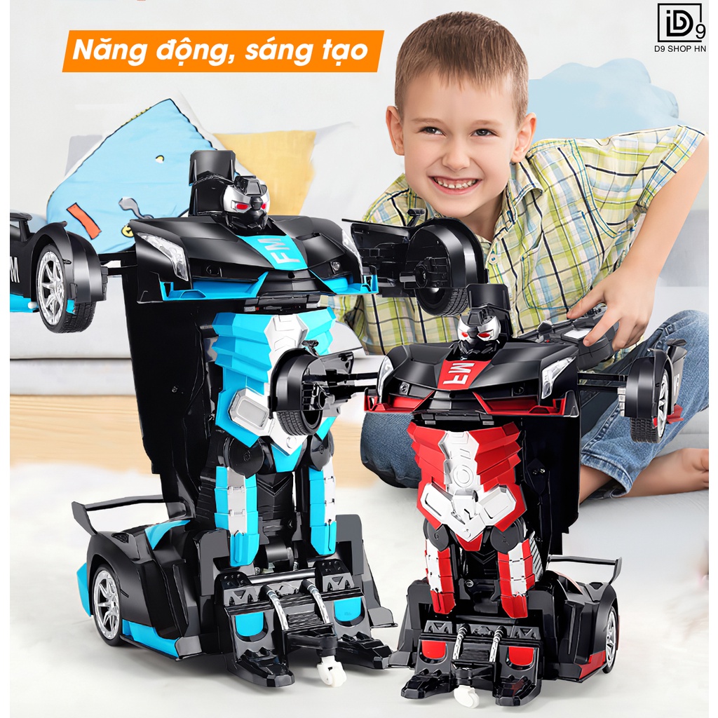 Ô tô điều khiển từ xa biến hình Robot, Robot biến hình có nhạc và đèn sinh động, Có sạc Pin, D9 shop