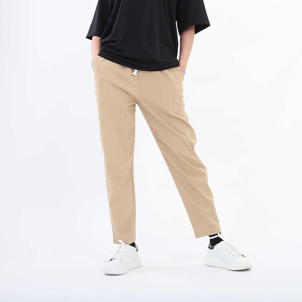 Quần baggy kaki Basic màu đen be BOTEE unisex nam nữ ống suông