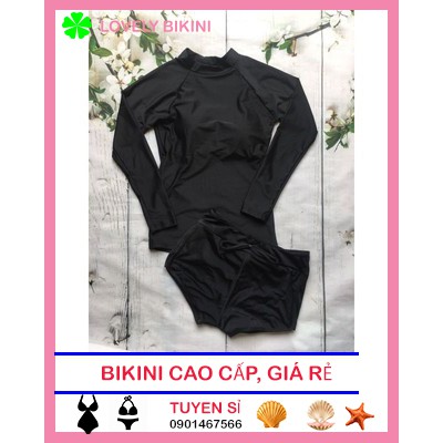 Đồ bơi tay dài đen ( kèm ảnh thật )