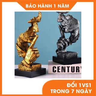 [Mã LIFEBKA5 giảm 10% tối đa 1 Triệu đơn 500k] Tượng im lặng là vàng trang trí phòng khách, bàn làm việc