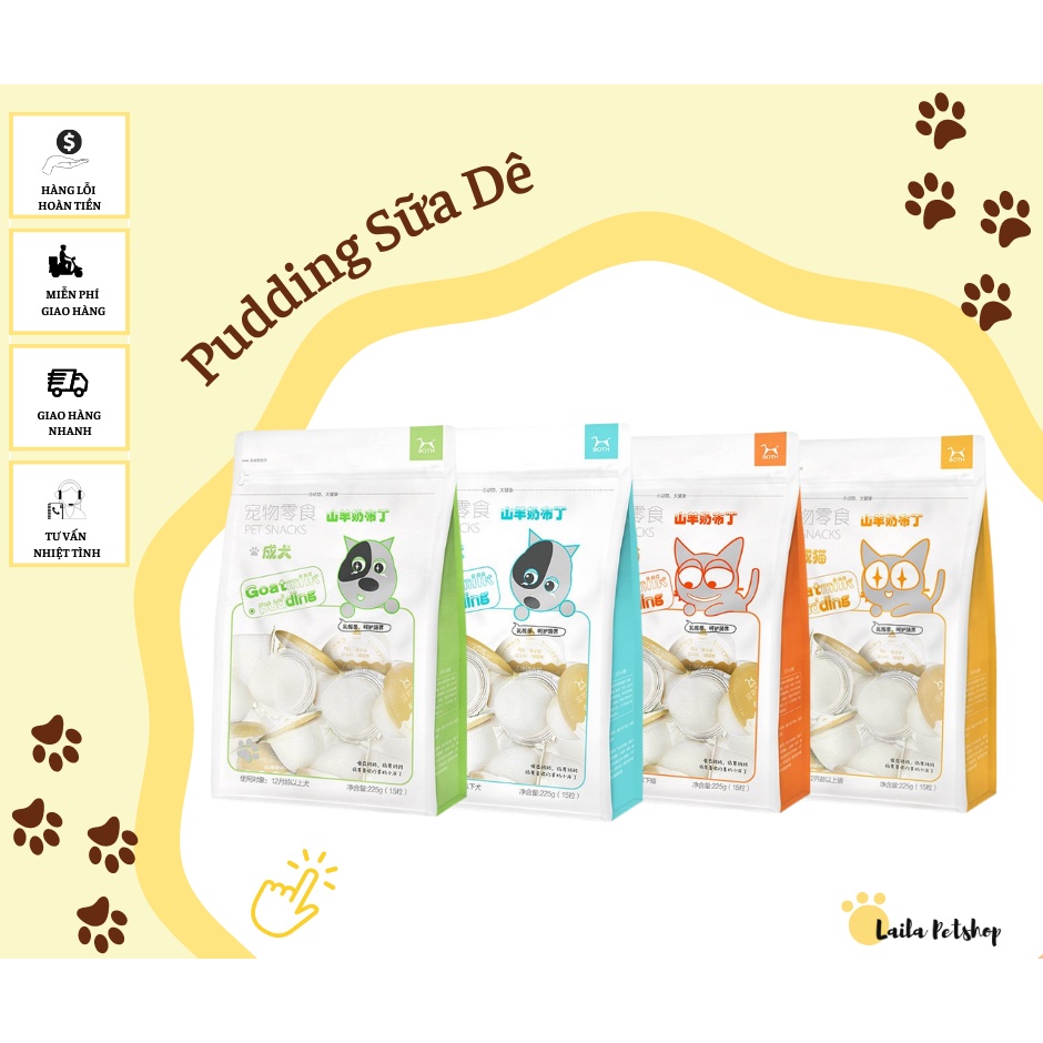 Pudding Sữa Dê Cho Chó Mèo Viên 15Gr - Pudding Bổ Sung Canxi Cho Thú Cưng - Laila Petshop