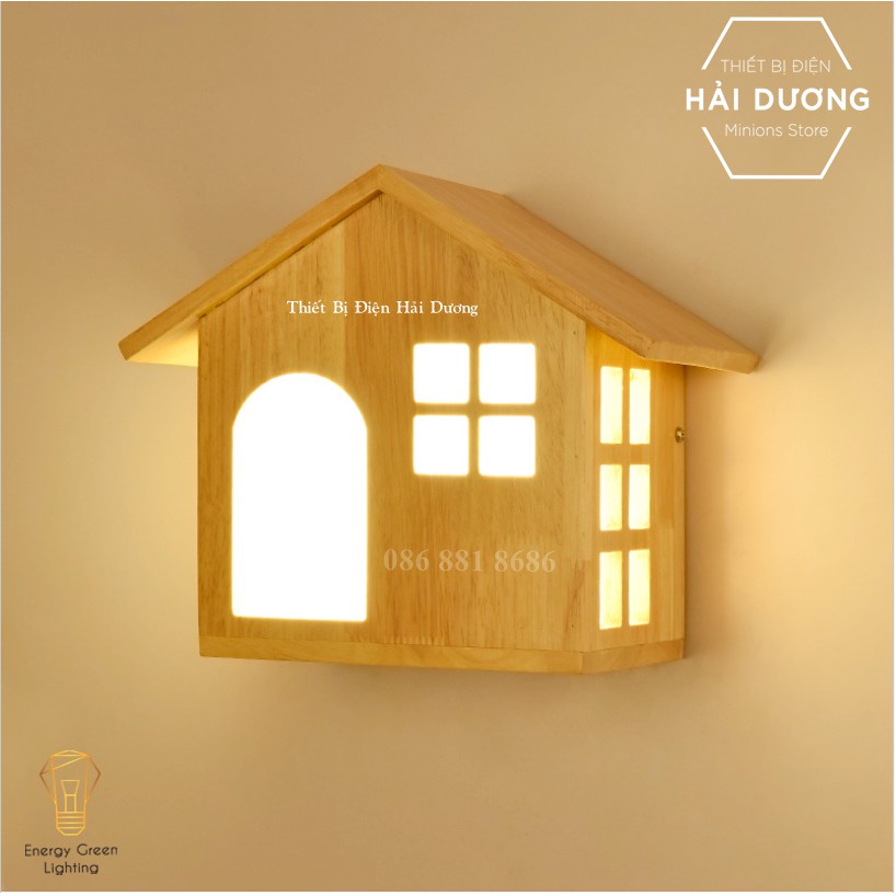 Đèn Tường Gỗ Hình Ngôi Nhà DT-B0045 Kiểu Dáng Hiện Đại - Trang Trí Căn Phòng - Energy Green Lighting - Có Video Thực Tế